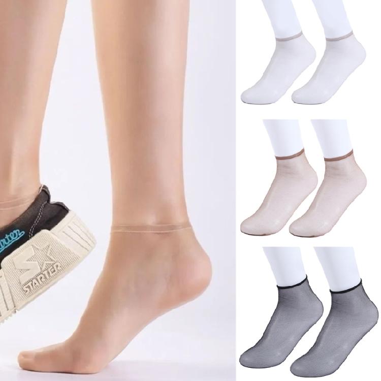 Casual Women Transparent Elastic Crystal Silk Sock Nylon Ladies Summer Stocking