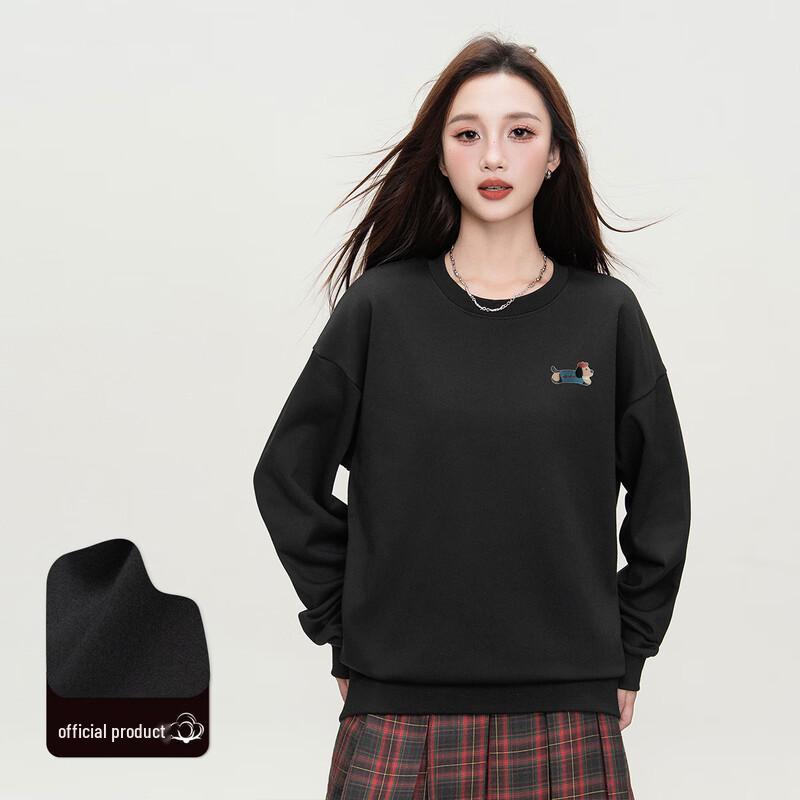 Izzue Women's Puppy Graphic Round Neck Sweatshirt