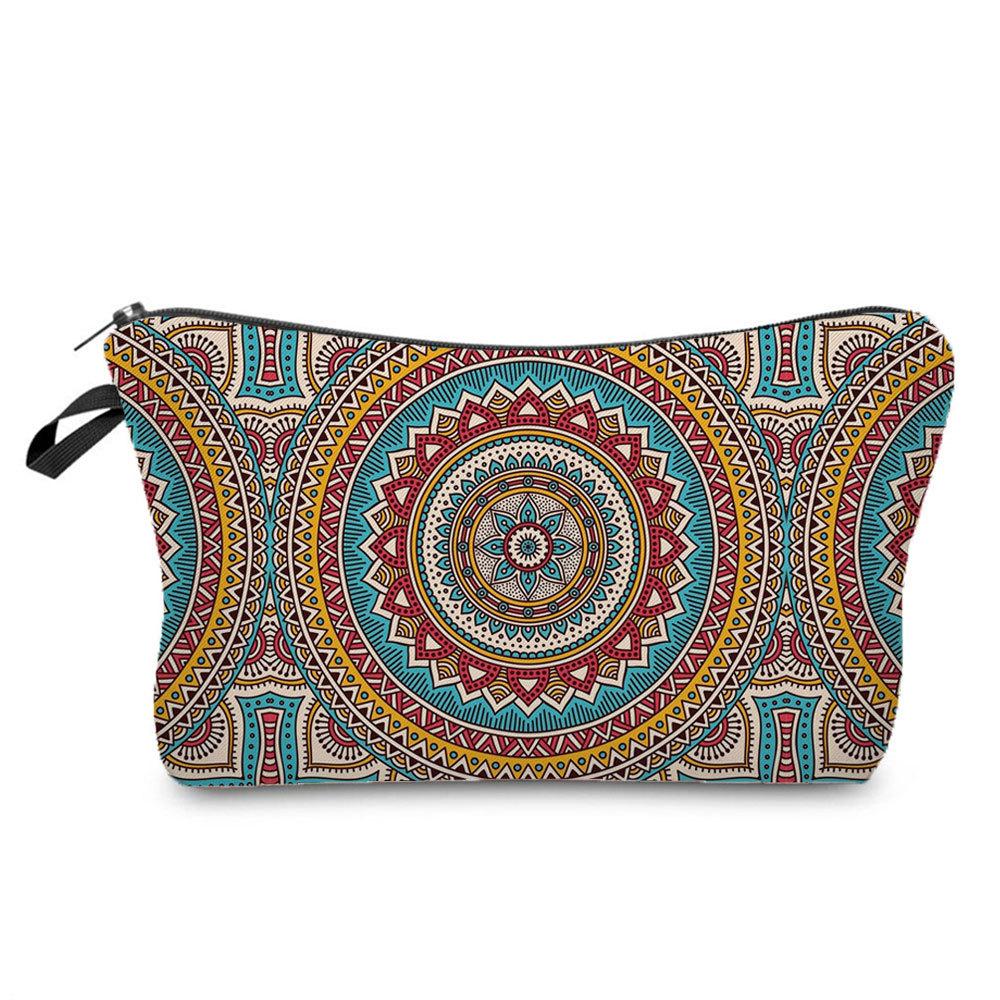 Women Datura Flower Print Cosmetic Bag Toiletries Organize Travel Storage Case 6671