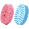 Exfoliating Silicone Body Scrubber for Shower, 2 In 1 Silicone Bath and Shampoo Brush for Gentle Scrub Skin Exfoliation