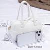 Minimalist Boston-style handbag, a simple solid-color crossbody/shoulder bag perfect for women's everyday casual wear.