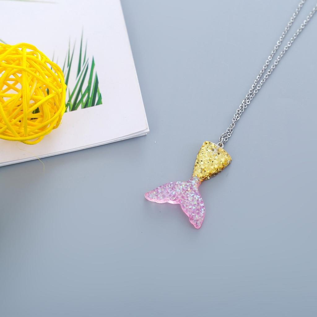 Comerț exterior transfrontalier copii coadă de sirenă fete set colier brățară inel cercei accesorii fetiță