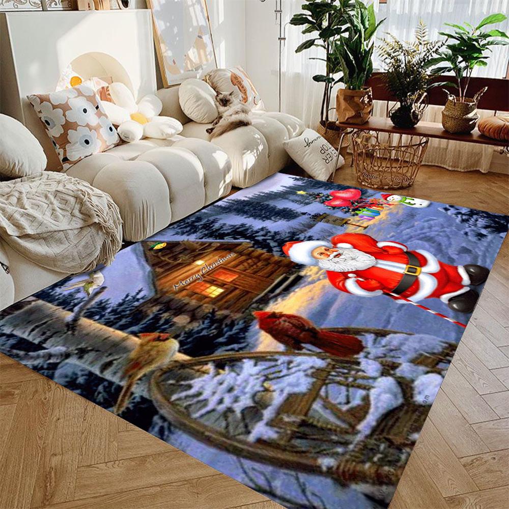 

Рождественский ковер со снеговиком, коврик для входной двери, моющийся коврик для ванной, нескользящий коврик для рождественской вечеринки в гостиной 40X60cm-16x24in