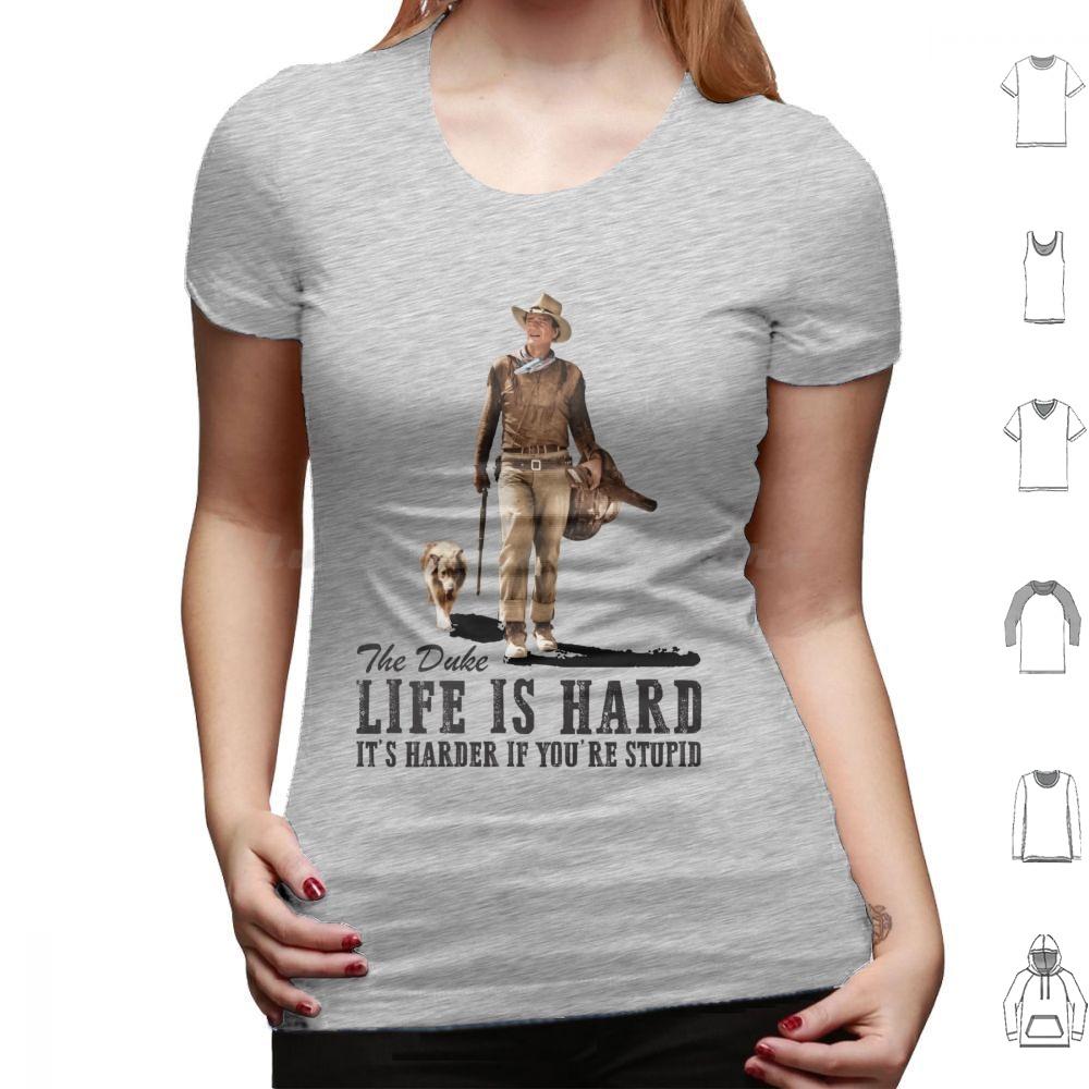 ZheXiong TEE Life Is Hard T-shirt Grote Maat 100% Katoen John Wayne Clint Eastwood Cowboy Grit Bravo Cogburn The The Quiet Man True Grit L