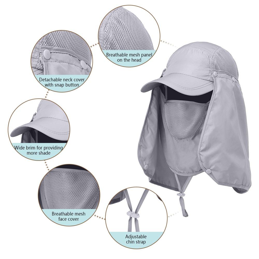 Detachable Fishing Hat Foldable Sun Cap Portable Fishing Bucket Hat  Hiking Sport