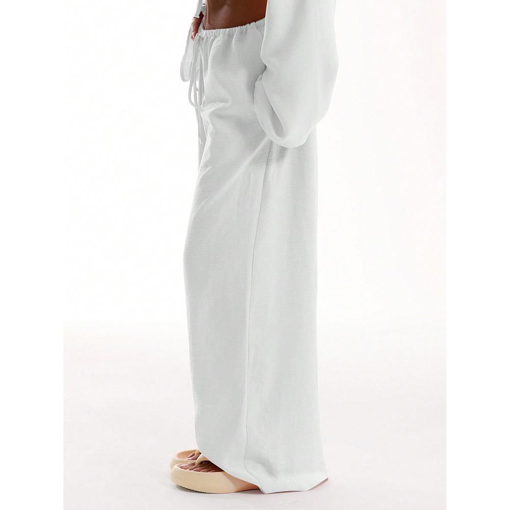 Women Summer Casual Straight Sweatpants, Loose Trendy Wide Leg Sports Long Trousers