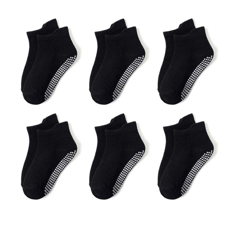 6 Paar 0-5 Jahre Rutschfeste Kindersocken mit Griff Kleine Mädchen Jungen Knöchelsocken Säuglinge Kleinkinder Kinder Bodensocken