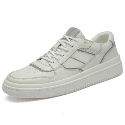 Men's Trendy Low-Top White Casual Shoes - Fashionable, Large Size Sports and Board Style