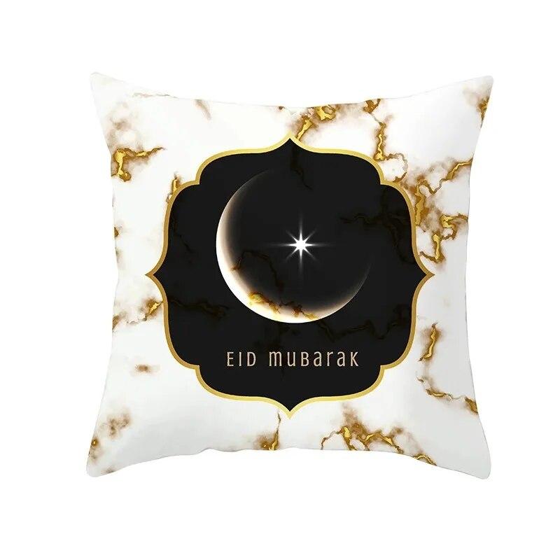 45x45cm Ramadan Decoration 2024 Home Mubarak Cushion Cover Cotton Eid Islamic Muslim Happy Eid Mosque Party Supplies