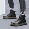Fashion High Quality Men's Motocross Boots Fashion Genuine Leather Warm Winter Boots Men 2024 New Arrival Outdoor Male High Top Shoes