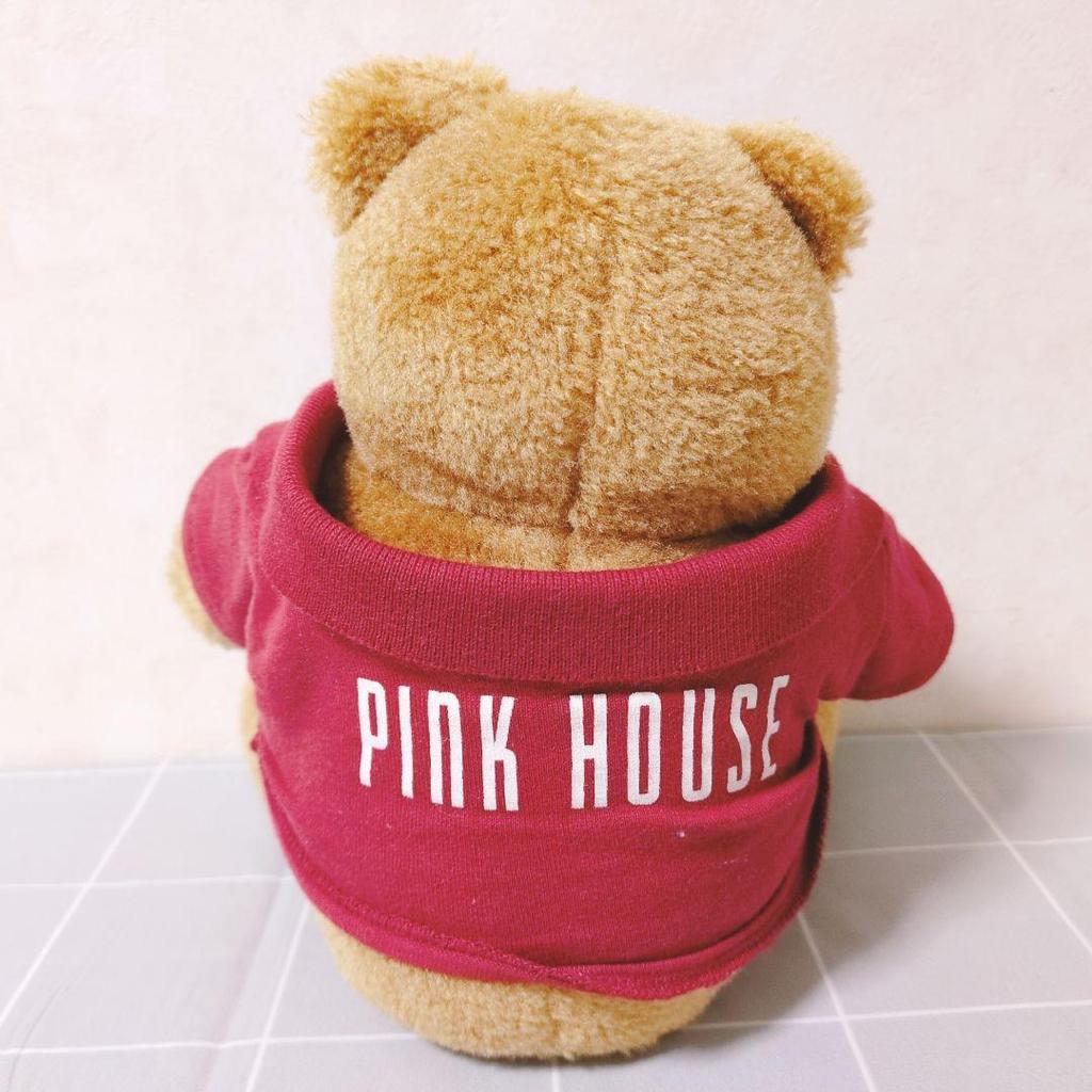 [USED] Pink House/PINKHOUSE Bear Plush Toy Teddy Bear Heisei Retro