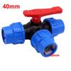 Irrigation 3-Way Ball Valve Plastic Water Pipe Fittings T-type PE Pipe Faucet Diverter  Garden