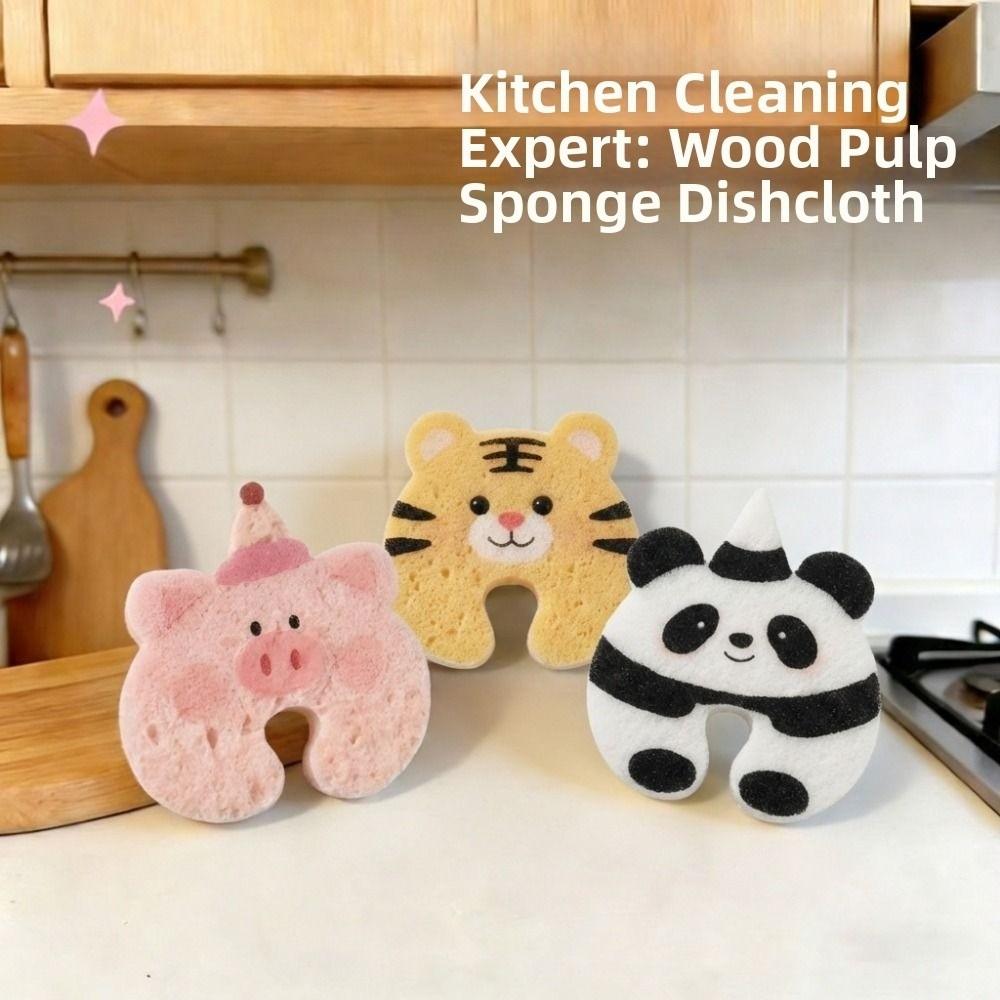 Absorbent U-Shaped Groove Sponge Quick-dry Pot Scrubber Sponge Kitchen Cleaning