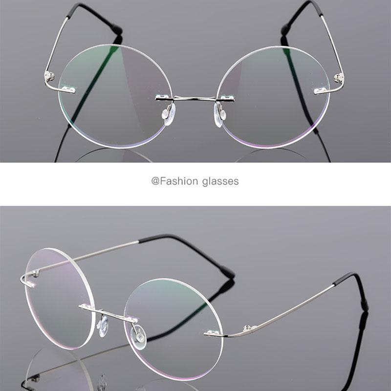 

Женские ультралегкие титановые безободковые круглые очки для миопии, оптические очки, мужские очки -0.5 -0.75 -1.0 -1.5 -2.0 -2.5 До -5.0 Myopia -1.0