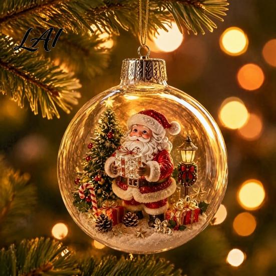 Feestelijke Feestartikelen Kerstverhaal Ornament Acryl Hangende Engel Kerstman Bedankjes Snoephuis Ontwerpen Balvorm Decoratie voor Boom