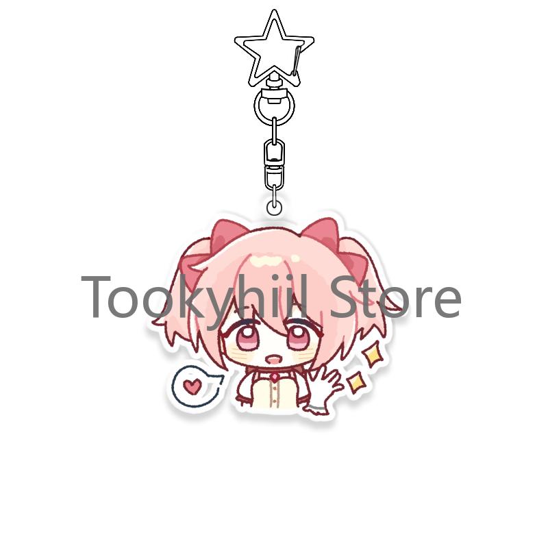 Madoka Magica Keychain Fashion Exquisite Anime Cartoon Figure Figure Decor Pendant Key Ring Ornaments Acrylic Bag Backpack Gift