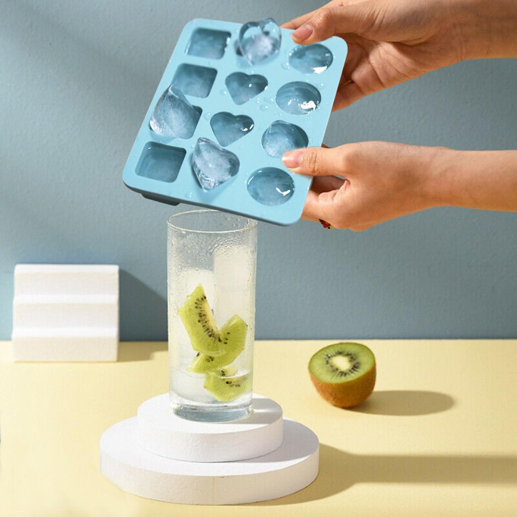 Three In One Ice Tray  Reusable Food-Grade Silicone Square Ice  Maker 