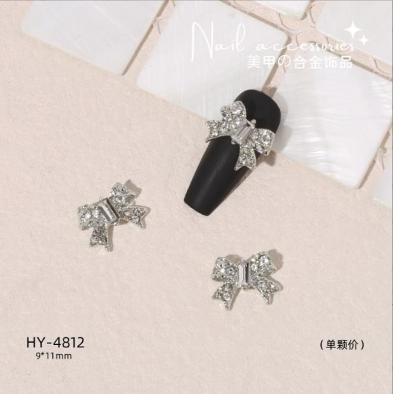 3D Bowknot Crystals Nail Charms  Nail Art Decor Rhinestones Press On Nails Manicure Accessories for Women