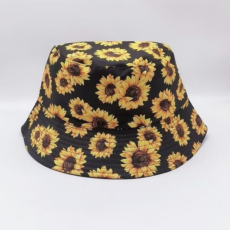 Sommer-Gänseblümchen Eimerhut Damen Mode Baumwolle Strand Sonnenhüte Wende Bob chapeau Femme Blumenhut Fischerhut