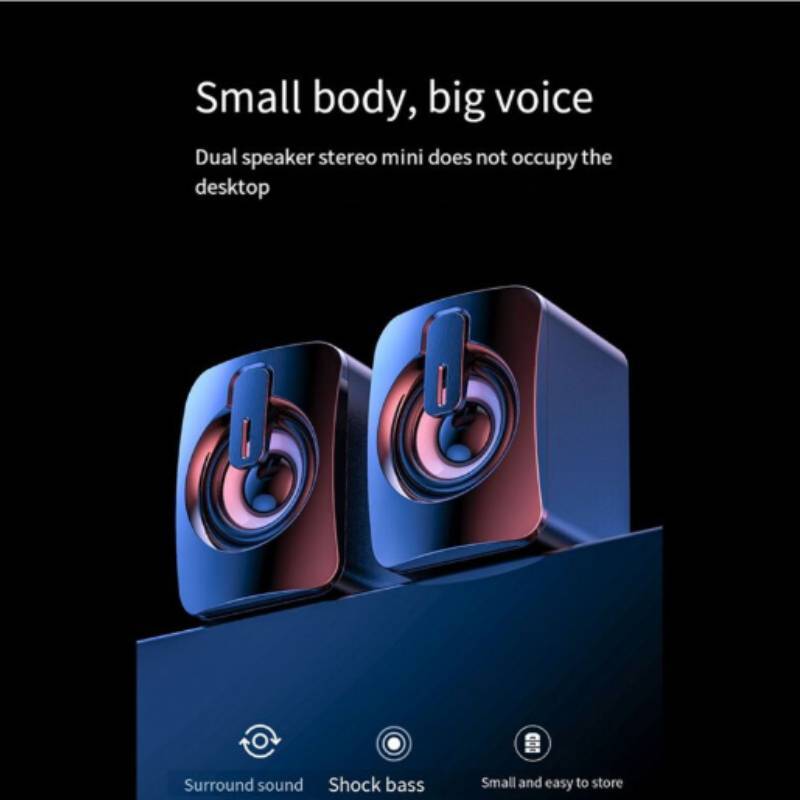 Computer Usb Speaker With 3.5mm Audio Jack For Home Office And Desktop Use