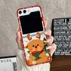 Luxury Cartoon Christmas Phone Case for Samsung Galaxy Z Flip 6 5 4 Simple Santa Transparent Hard PC Cover for Zflip6 Shell