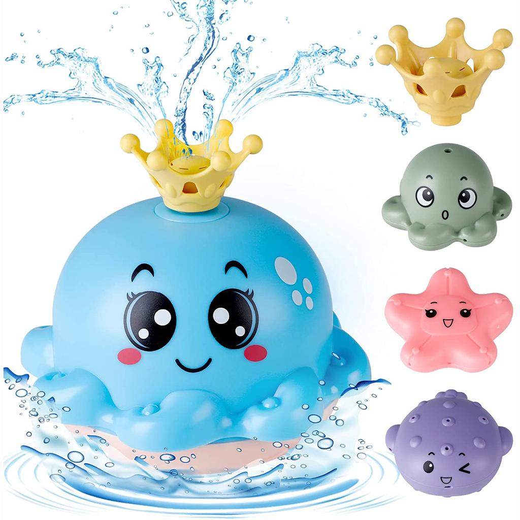 Jovicos Giocattolo Da Bagno Rana Con Luci LED E Acqua Spray – Gioco Sensoriale Per Bambini 1-3 Anni