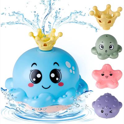 Baby Bath Toy With 4 Water Spray Modes,Light Up Octopus Tub Toys,Auto-Rotating Toddlers Bathtub Toys With Ocean Animals/Fountain Sprinkler Etc.
