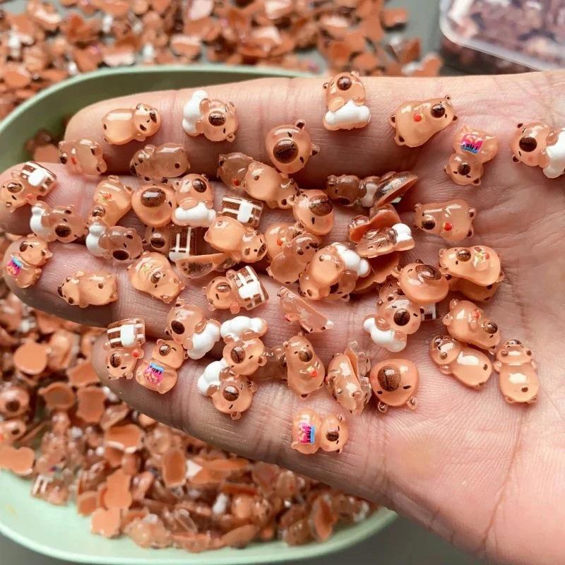 100pcs Mini Capybara Animal Figurines Fairy Garden Home Desk Ornament Miniatures Micro Landscape Diy Craft Decoration