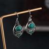 Vintage Turquoise Earrings Boho Silver Dangle Earrings Fashion Jewelry for Women
