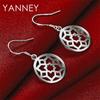 925 Sterling Silver Exquisite Floral Openwork Pendant Earrings, Fashionable Wedding Gift for Women, Jewelry