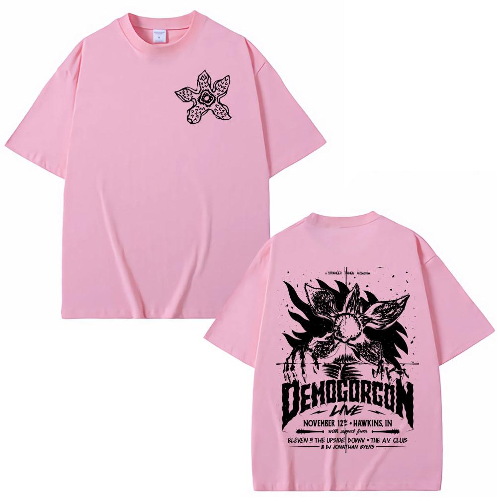 Eddie Munson The Demogorgon Hunter 100%cotton men's shirt Cannibal Flower Monster Graphic short sleeve oversized Women T-shirts