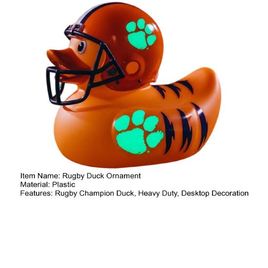 Rugby Champion Duck Figurine Rugby Football Cartoon Duck Statue Animal Sculpture Home Office Desktop Decoration Ornament