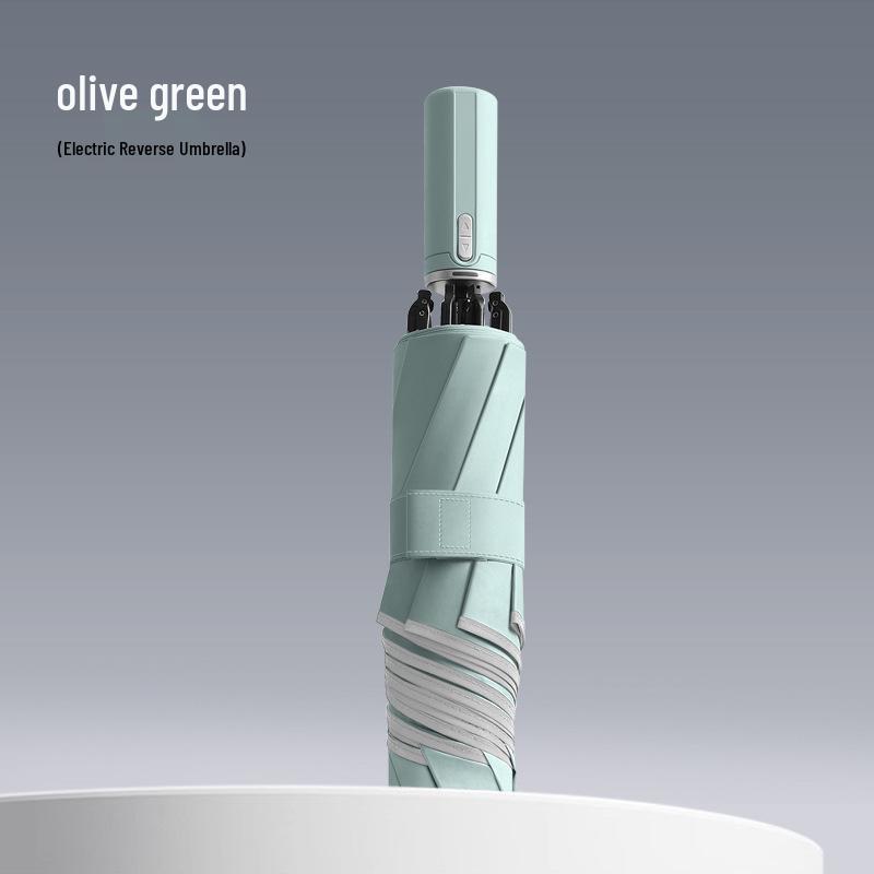 SmartTech Dual-Use Electric Umbrella: Automatic Open/Close, Reverse Sun/Rain Protection, Reflective Strip, Custom Gift Option.