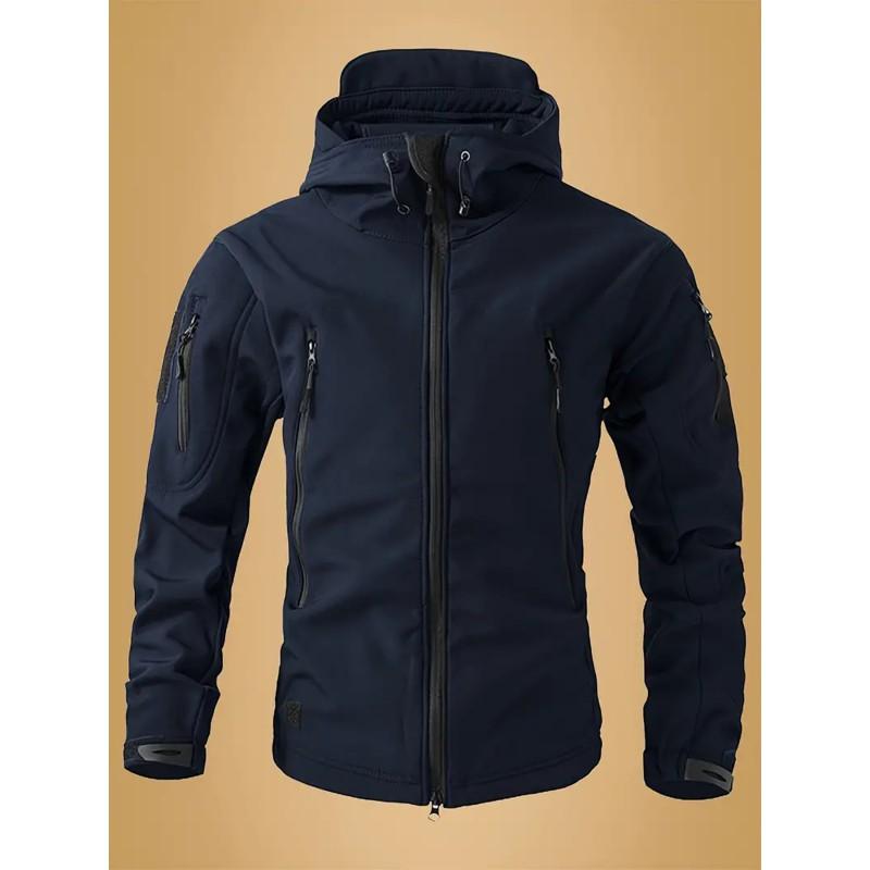 Mens Softshell Tactical Jacket Windproof Warm Fleece Lined Outdoor Hiking Coat