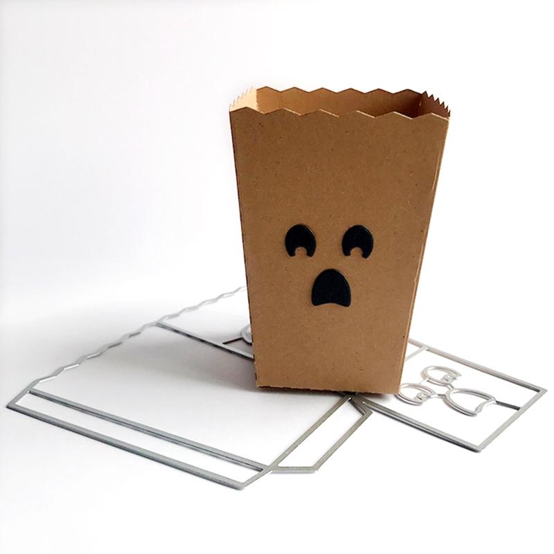 Halloween Popcorn Box Cutting Dies Photo Album Journal Diary Decoration Present