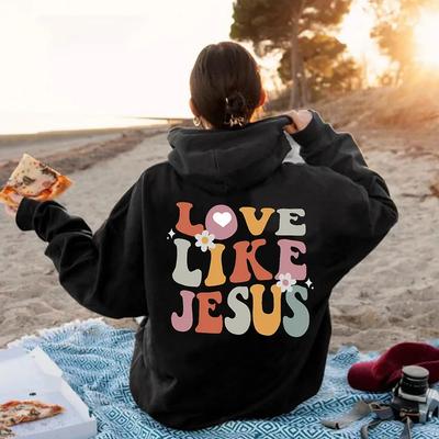 LOVE LIKE JESUS Uropean and American Menand Women Hoodies and Fleece Sweatshirts Autumn and Winter New Tops