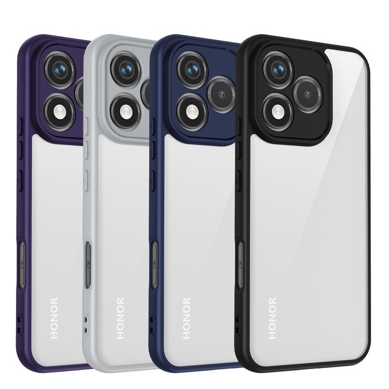 Honor 400 Lite ABR NX1 Hülle Galvanisiert Silikon Bumper Stoßfest Transparente Rückseite Hart Matt Handyhülle für Honor 400 Lite ABR-NX1