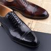 Fashion Classic Brogue Shoe Men's Business Suits Matches New Style Genuine Cowhide Handmade Formal Office Wedding Party Mans Dress Shoes