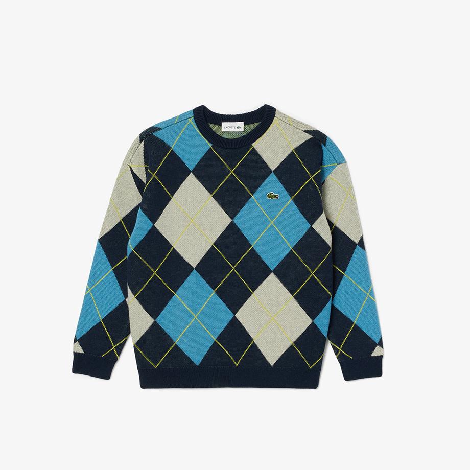 Lacoste Suéter de Lana Argyle para Niño AJ2485-54NQRN