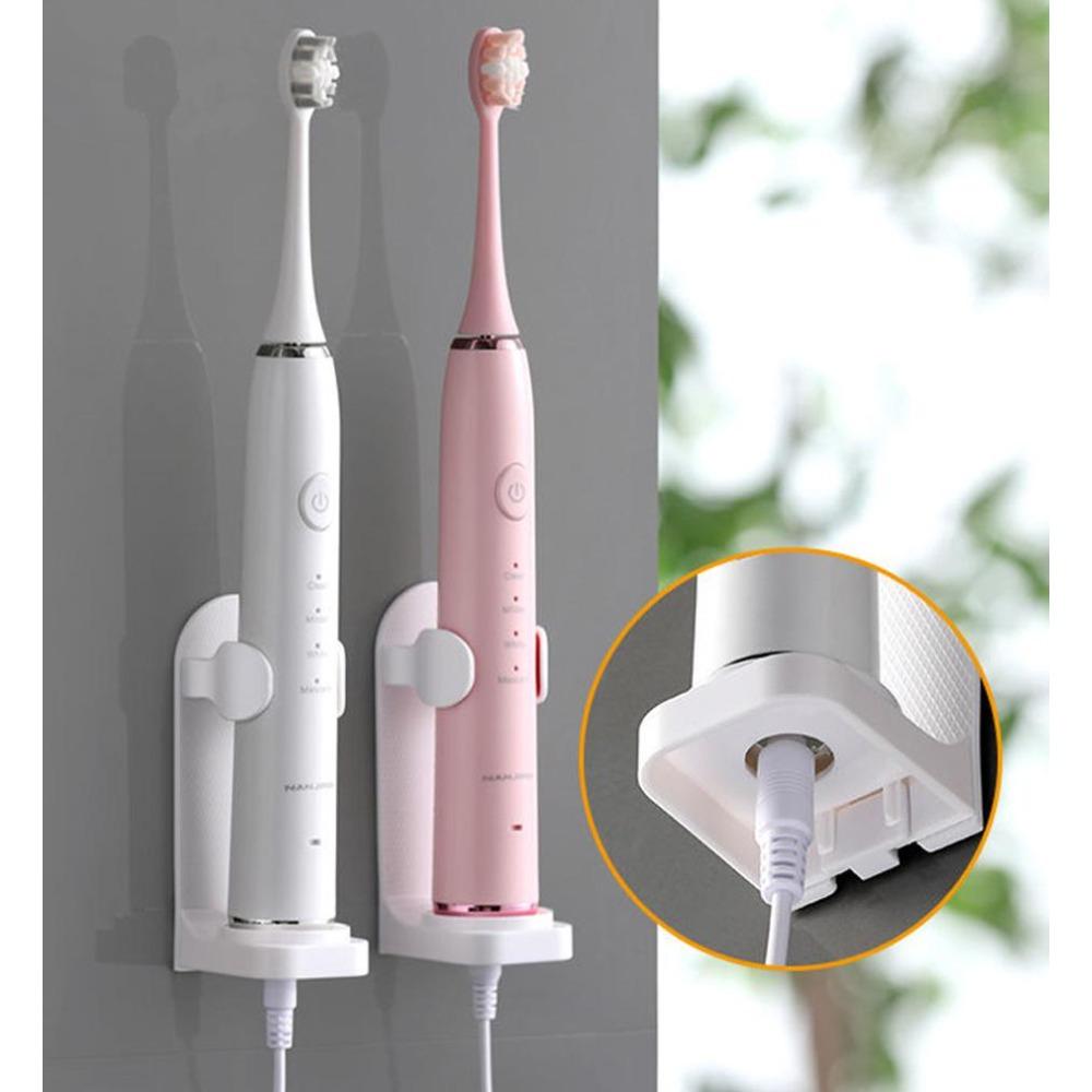 Electric Toothbrush Holder Adapt Wall-Mount Bathroom Space Saving Traceless Toothbrush Organizer Stand Adhesive Rack Accessories