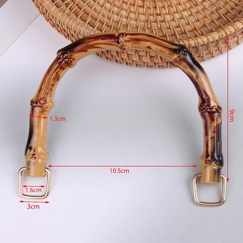 1Pc Gift Box Handle Bamboo Purse Handles Handbag Band Handle Shoulder Bag Strap Diy with Buckle Bag Accessories