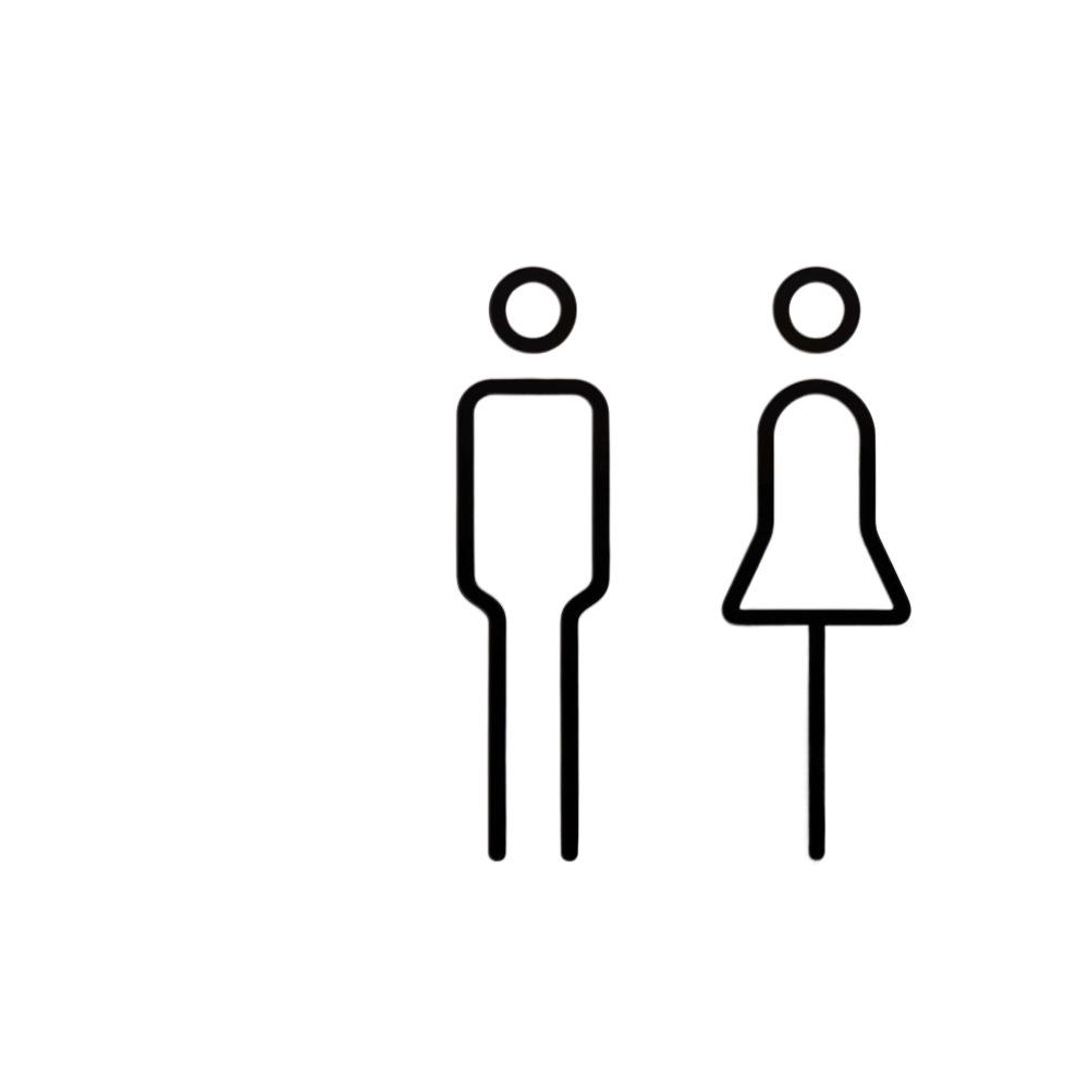 Black Gold Color Wall Label Sticker Wash Room Door Wc Holder Signage Board Fashion Toilet Sign