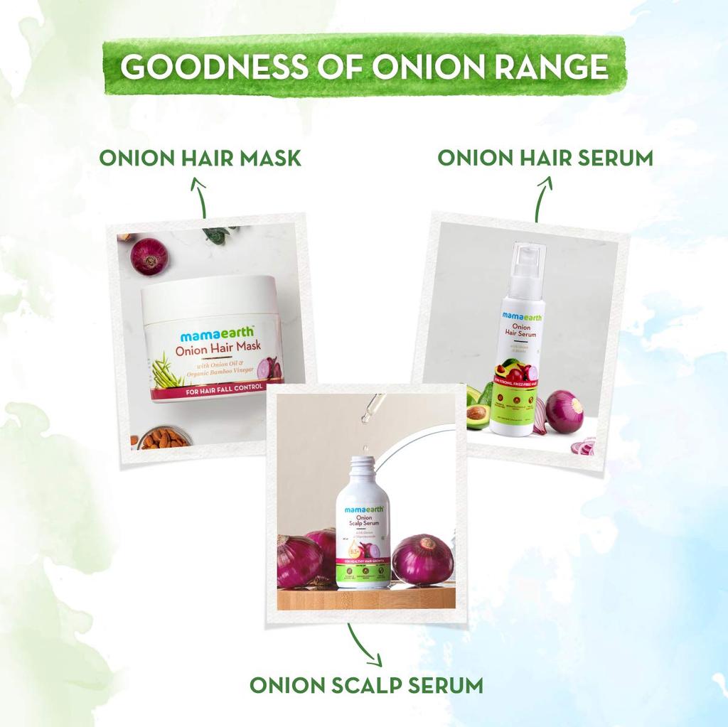 Mamaearth Anti Hair Fall Hair Care Set With Onion Oil And Shampoo 250ml Combo For Hair Fall Control And Frizz-Free Hair