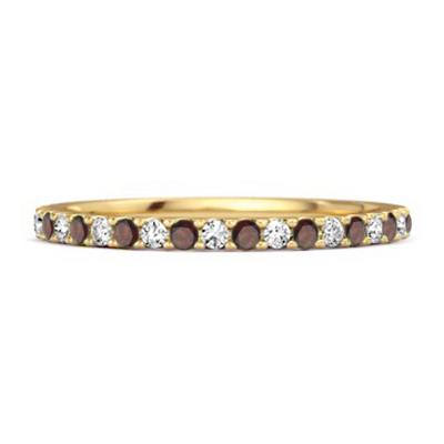 Garnet Eternity Band Ring - 925 Sterling Silver Gold Vermeil