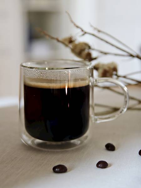THERMAL GLASS MUGS 250 Ml 2 Pieces DOUBLE-WALLED GLASS
