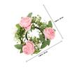 Ring Wreath with Realistic Artificial Roses Leaves for Party Decoration Wall Door Table Use Wedding Table Centerpiece