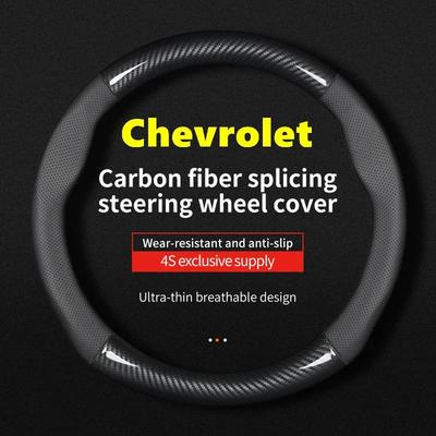 For Car Steering Wheel Cover Carbon Fiber Leather Fit Cruze Captiva Lacetti Aveo Niva Spark Sonic Trax Camaro