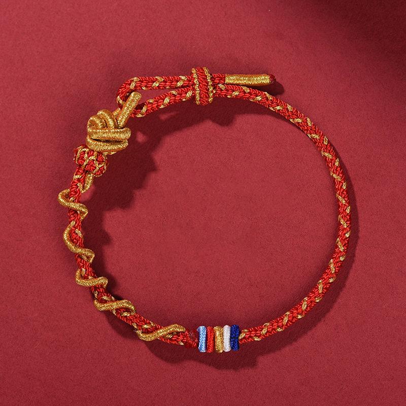 Chinese Style Snake Year Braided Rope Bracelet For Women Men Versatile Amulet Lucky Bracelet Jewelry Accessories Gifts
