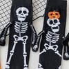 Creative Embroidery Skeleton Hand Design Cotton Halloween Ankle Socks Unisex Comfortable Casual Wear Party Accessory
