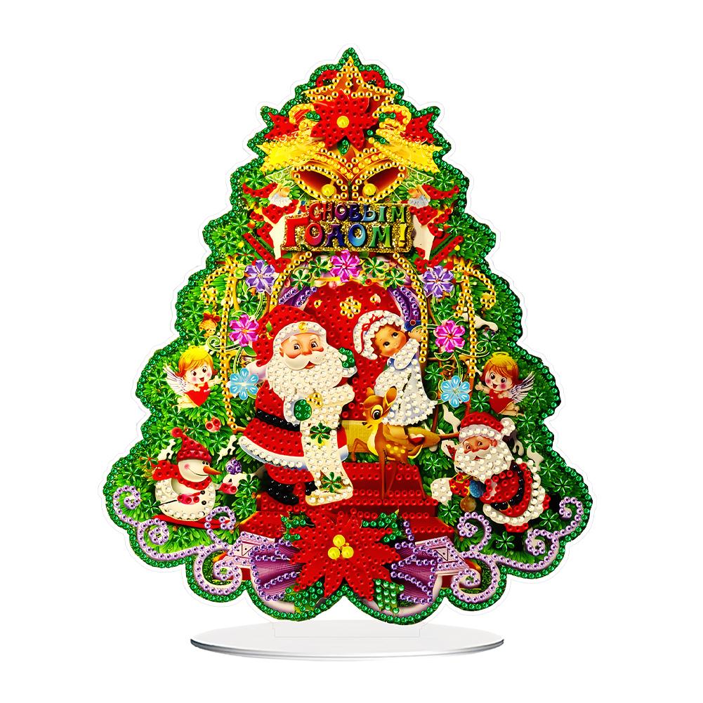 

Christmas Diamond Painting Tabletop Ornaments Kit Acrylic Diamond Painting Desktop Ornaments Kit for Home Office Desktop Decor